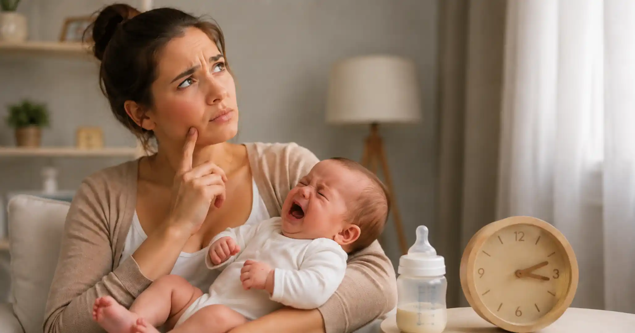 Imagem bebe no colo da mãe por que o bebê mama toda hora