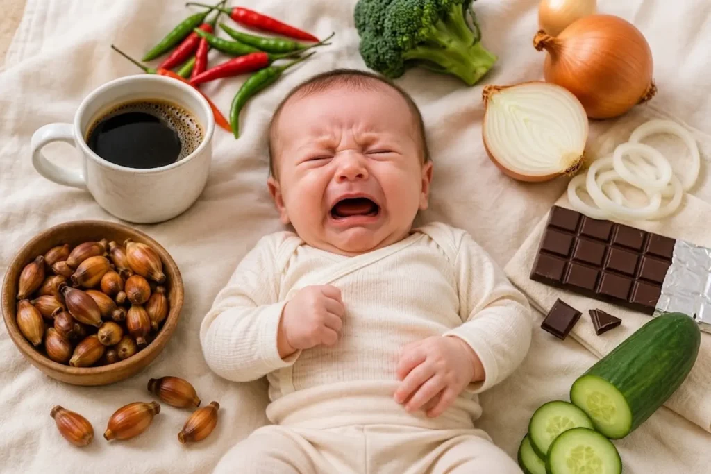 alimentos que causam cólica no bebê