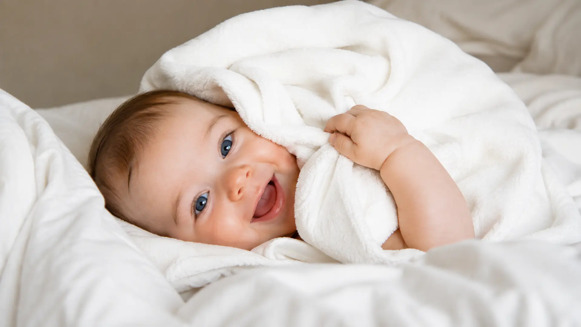 Bebê acordado Sorrindo